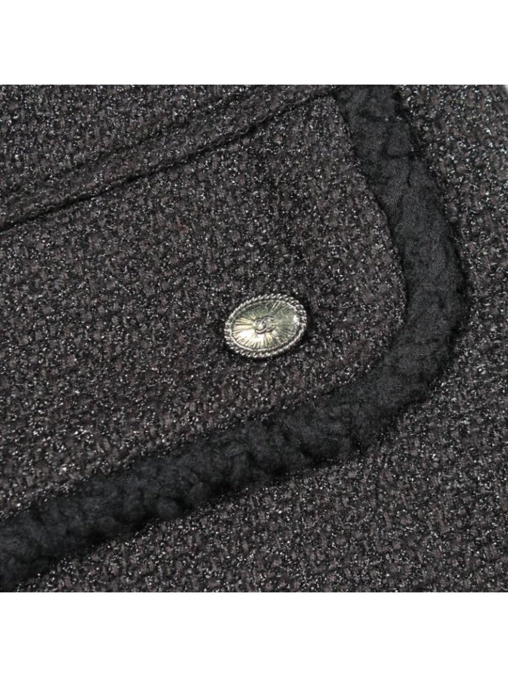 Chanel CC Logo Button Contrast Tweed Nylon Coat - Picture 9 of 9